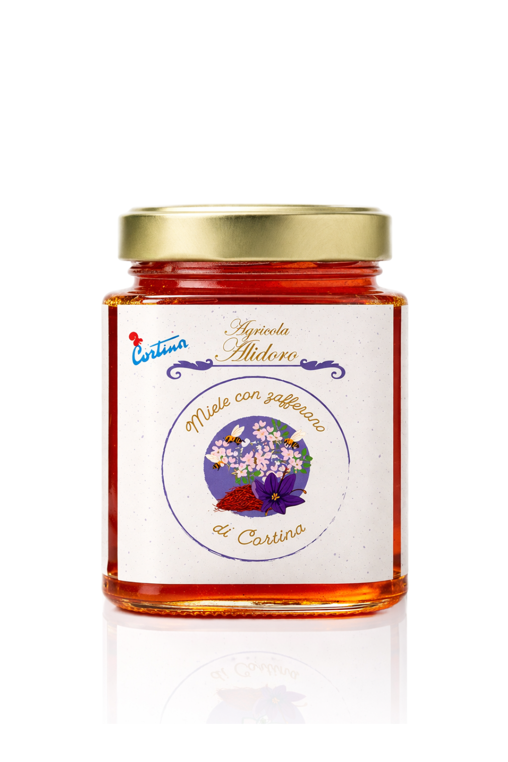 MIELE DI ACACIA AROMATIZZATO ZAFFERANO DI CORTINA D'AMPEZZO - 450g